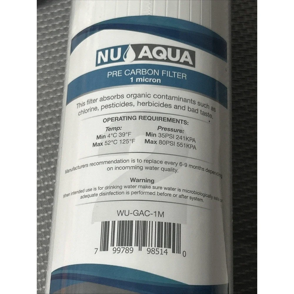 NEW Sealed Nu Aqua Platinum Series Filter Sediment/ Pre Carbon/ Carbon Polishing